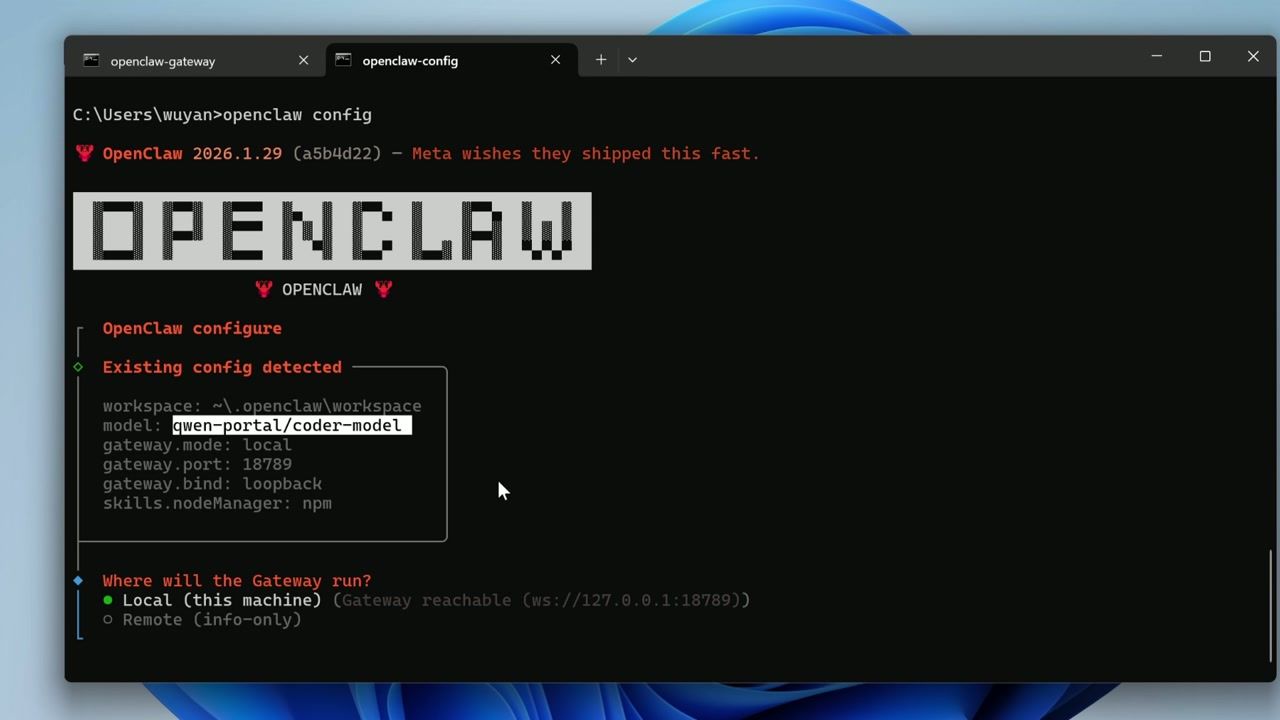 确认模型切换成功